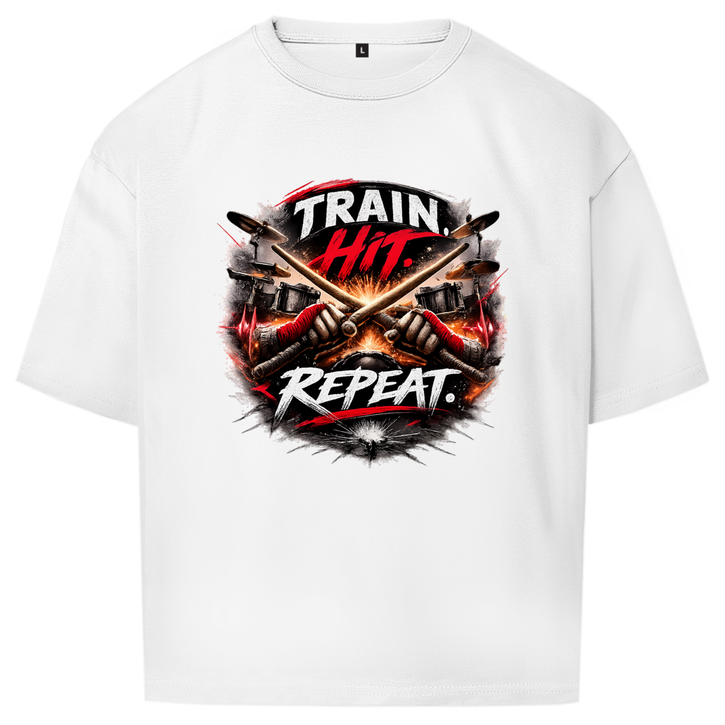 Oversize T-Shirt TRAIN HIT REPEAT